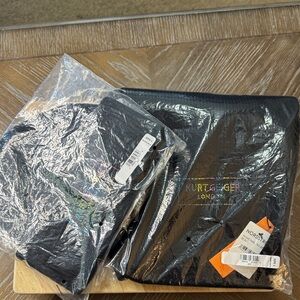 Kurt Geiger London "We Are One" beanie and scarf set in black